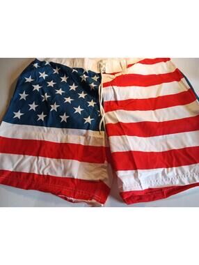Walnut & 39x American Flag Swim Trunks 2XL
